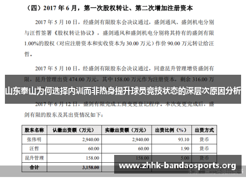 山东泰山为何选择内训而非热身提升球员竞技状态的深层次原因分析